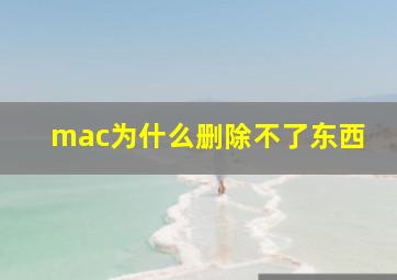 mac为什么删除不了东西