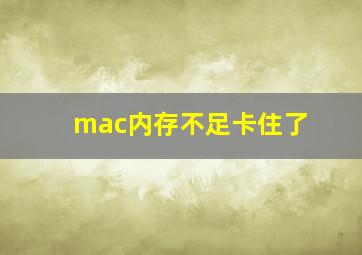 mac内存不足卡住了