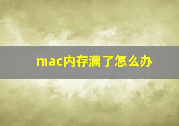 mac内存满了怎么办