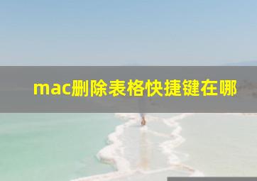 mac删除表格快捷键在哪