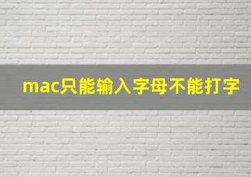 mac只能输入字母不能打字