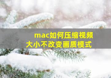 mac如何压缩视频大小不改变画质模式