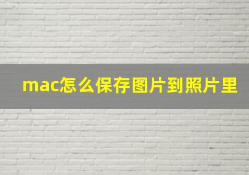 mac怎么保存图片到照片里