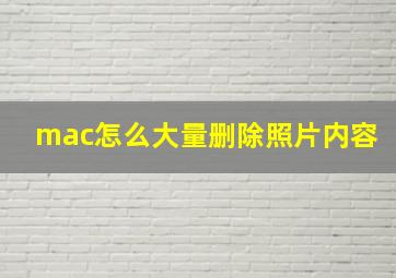 mac怎么大量删除照片内容