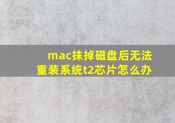 mac抹掉磁盘后无法重装系统t2芯片怎么办