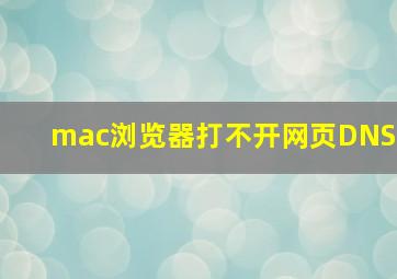 mac浏览器打不开网页DNS