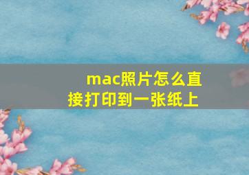 mac照片怎么直接打印到一张纸上