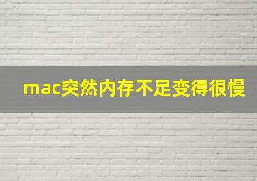 mac突然内存不足变得很慢