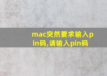 mac突然要求输入pin码,请输入pin码