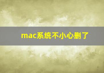 mac系统不小心删了