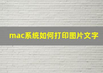 mac系统如何打印图片文字