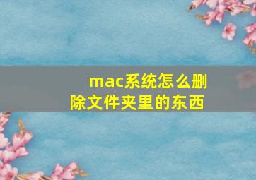 mac系统怎么删除文件夹里的东西