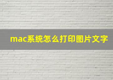 mac系统怎么打印图片文字