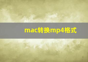 mac转换mp4格式