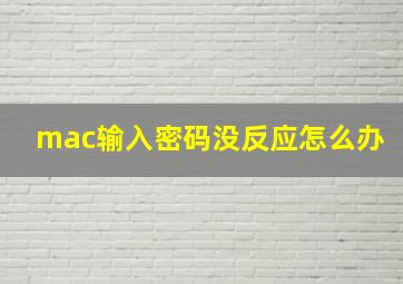 mac输入密码没反应怎么办