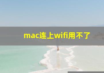 mac连上wifi用不了