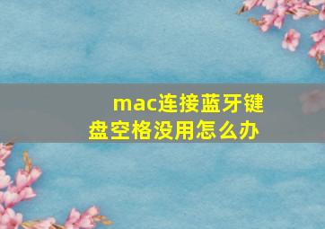 mac连接蓝牙键盘空格没用怎么办