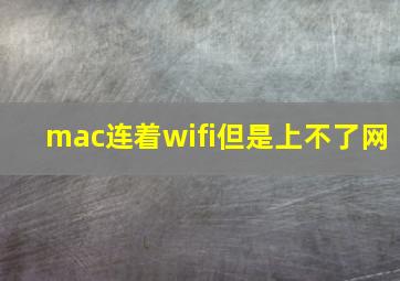 mac连着wifi但是上不了网