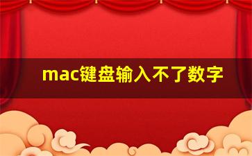 mac键盘输入不了数字