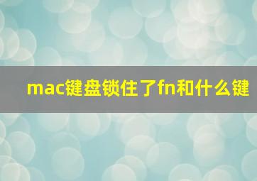 mac键盘锁住了fn和什么键