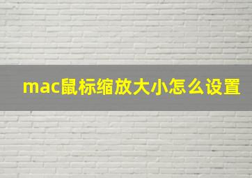 mac鼠标缩放大小怎么设置