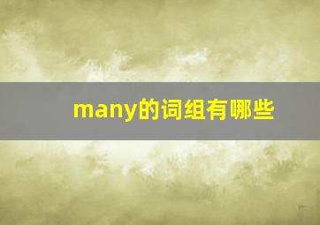 many的词组有哪些