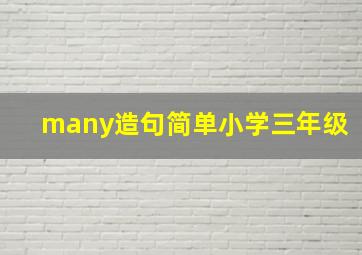 many造句简单小学三年级