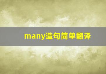 many造句简单翻译