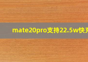 mate20pro支持22.5w快充吗