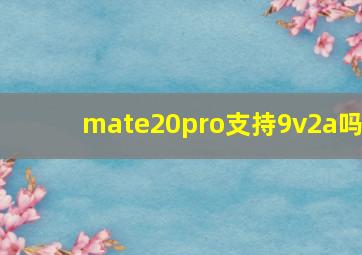 mate20pro支持9v2a吗