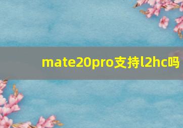 mate20pro支持l2hc吗