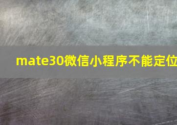 mate30微信小程序不能定位