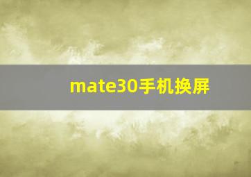 mate30手机换屏