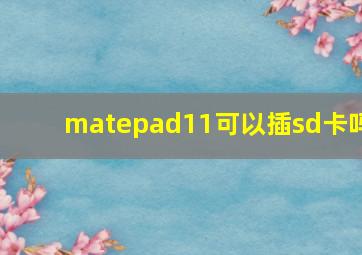 matepad11可以插sd卡吗