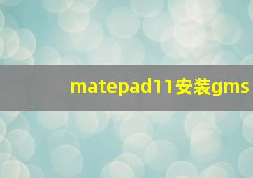 matepad11安装gms