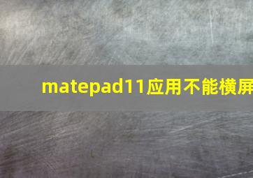 matepad11应用不能横屏