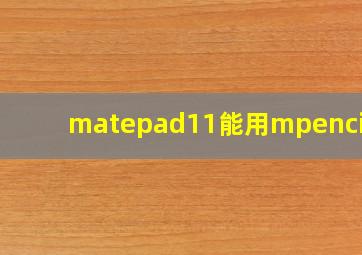 matepad11能用mpencil吗