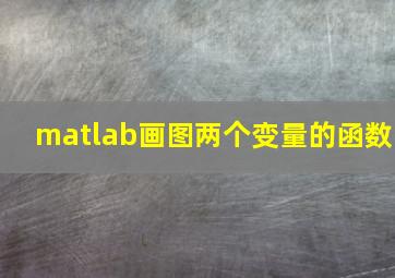 matlab画图两个变量的函数