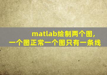 matlab绘制两个图,一个图正常一个图只有一条线