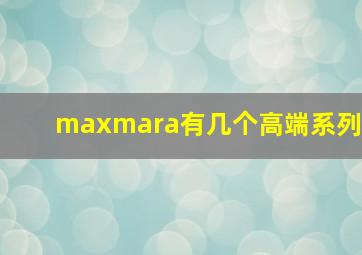 maxmara有几个高端系列