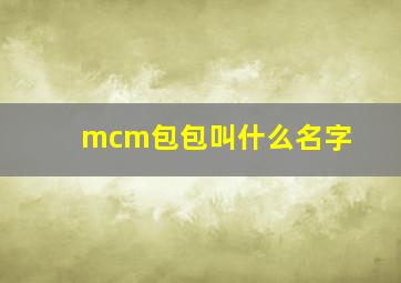 mcm包包叫什么名字