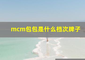 mcm包包是什么档次牌子