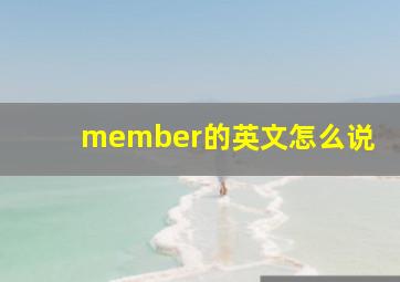 member的英文怎么说