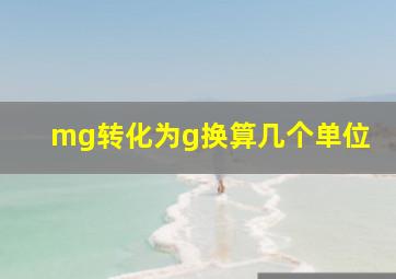 mg转化为g换算几个单位