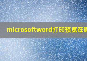 microsoftword打印预览在哪里