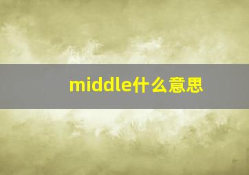 middle什么意思