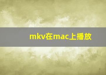 mkv在mac上播放