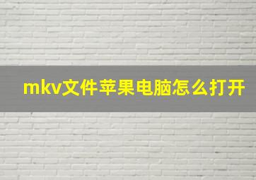 mkv文件苹果电脑怎么打开