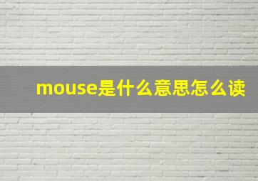 mouse是什么意思怎么读