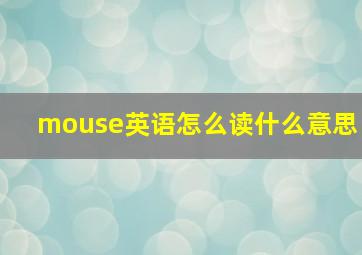 mouse英语怎么读什么意思